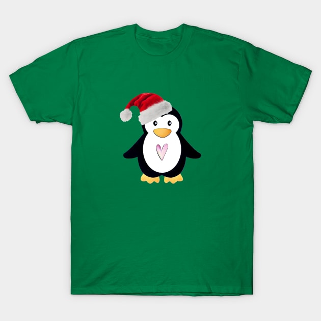 Santa Penguin T-Shirt by MonarchGraphics